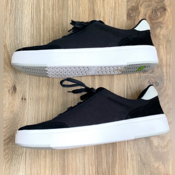 Kizik Men's Prague Lace-Up Suede Canvas Sneaker Size 8.5 US Black Shoes - Picture 4 of 8